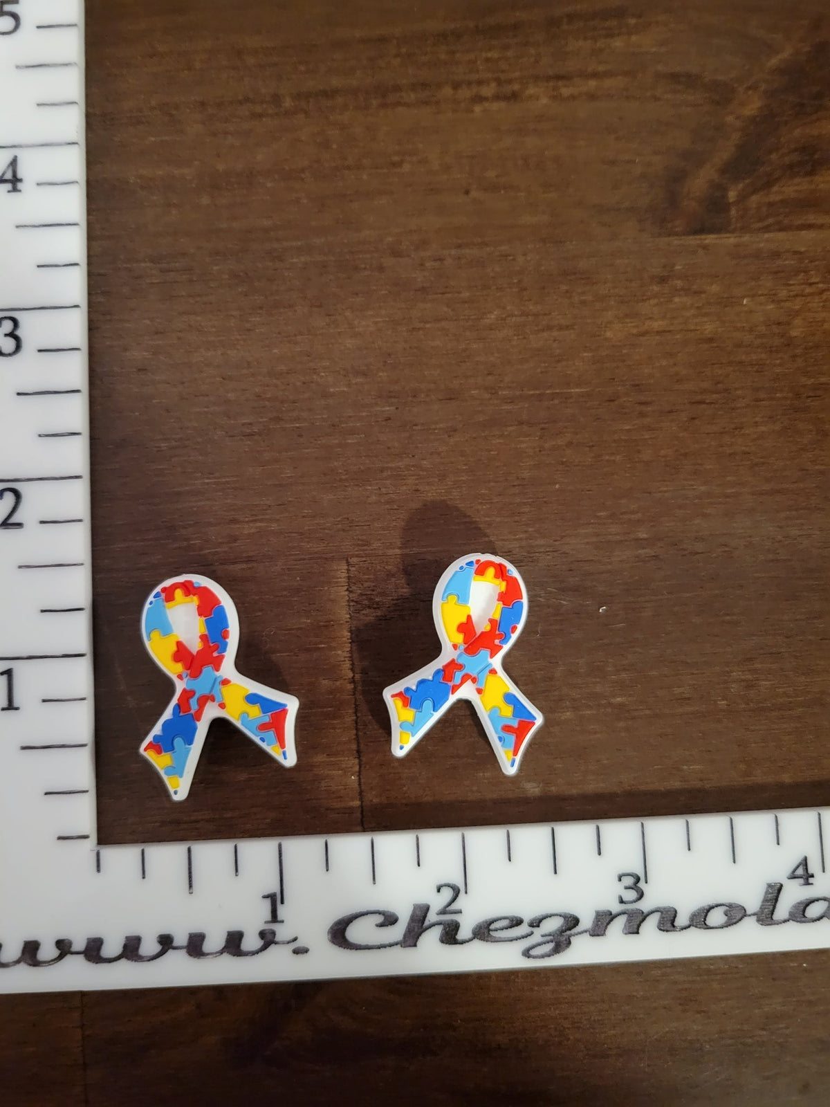 Autism Ribbon- Silicone focal Bead